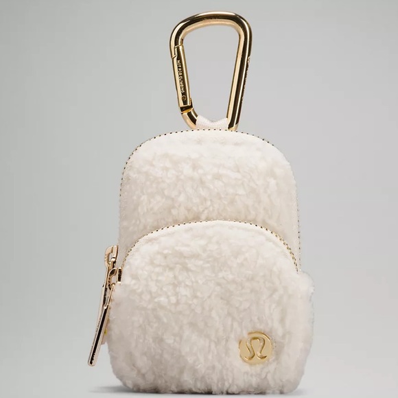 lululemon athletica Accessories - NWT Lululemon Nano Clip On Fleece Backpack Light Ivory Gold Hardware